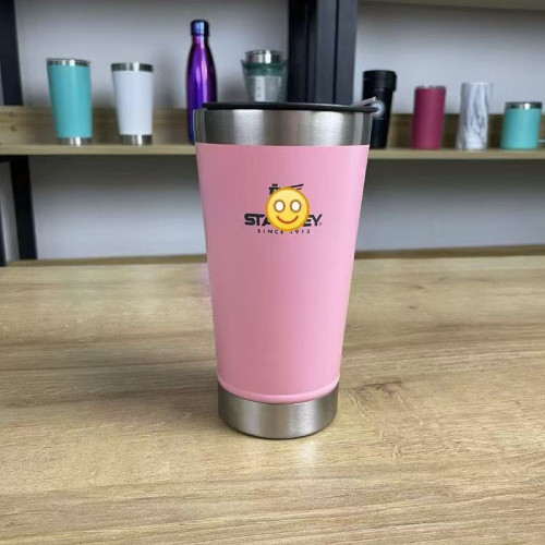 新款480ml雙層咖啡杯運動冰霸開瓶器蓋304不鏽鋼啤酒杯