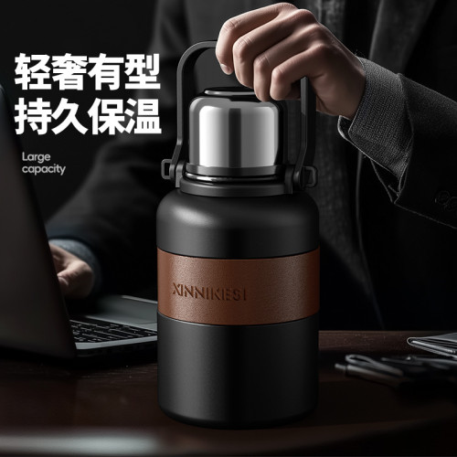 大容量保溫杯男款商務316不鏽鋼泡茶杯戶外可攜式保溫壺全新款水杯