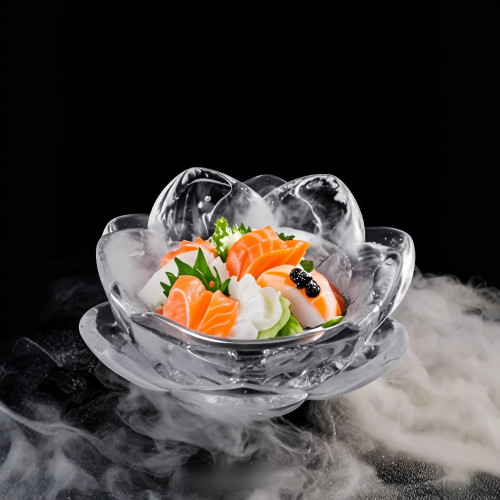 米頌 蓮花刺身冰碗矽膠模具DIY日料立體食品級冰模冰塊刺身碗磨具