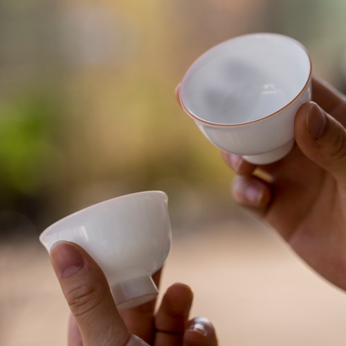 德化白瓷功夫茶具套裝甜白三才蓋碗主人杯客杯整套禮盒裝可