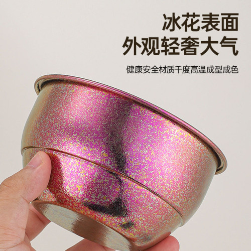 純鈦蒸蛋碗高顔值鈦碗健康輕巧耐用泡麵碗抑菌防摔碗單層家用蒸煮