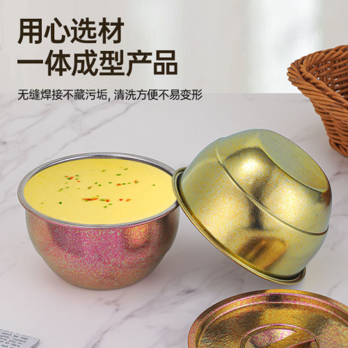 純鈦蒸蛋碗高顔值鈦碗健康輕巧耐用泡麵碗抑菌防摔碗單層家用蒸煮