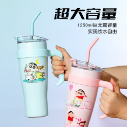蠟筆小新新款超大容量1250ml可攜式巨暖霸王杯保溫杯咖啡杯冰霸杯