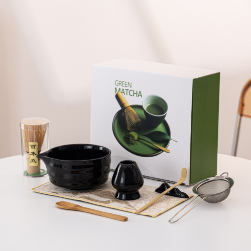 日式抹茶茶具套裝抹茶點茶工具禮盒茶筅百本立抹茶碗帶嘴