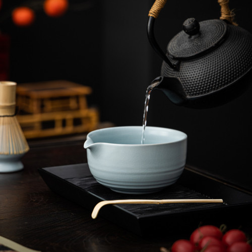 新中式汝窰汝瓷抹茶碗茶道套裝點茶刷茶筅開片可養陶瓷