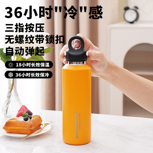 BOBOROOM無螺紋保溫保冷杯316不鏽鋼大容量水杯學生咖啡杯可攜式