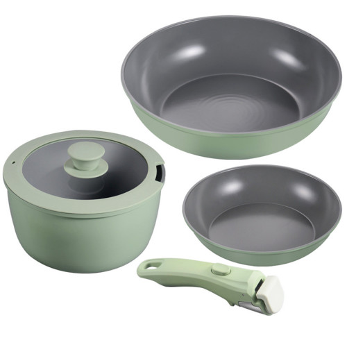 可拆卸家用套裝鍋具不沾鍋湯鍋煎炒鍋平底鍋通用 cooking pot