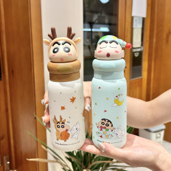 蠟筆小新聯名吸管保溫杯高顔值兒童水杯子男女孩水壺學生上學專用