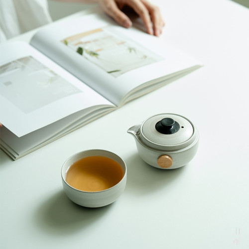粗陶家用陶瓷功夫茶具日式詫寂風一壺一杯可攜式旅行茶具創意伴手禮