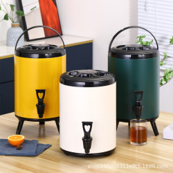 雙層不鏽鋼奶茶桶商用奶茶店加厚全髮泡保溫桶雙層豆漿多用飲水桶