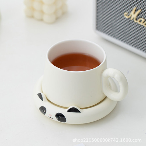 熊貓泡澡馬克杯陶瓷茶杯茶水分離杯子辦公室水杯泡茶杯咖啡杯禮物