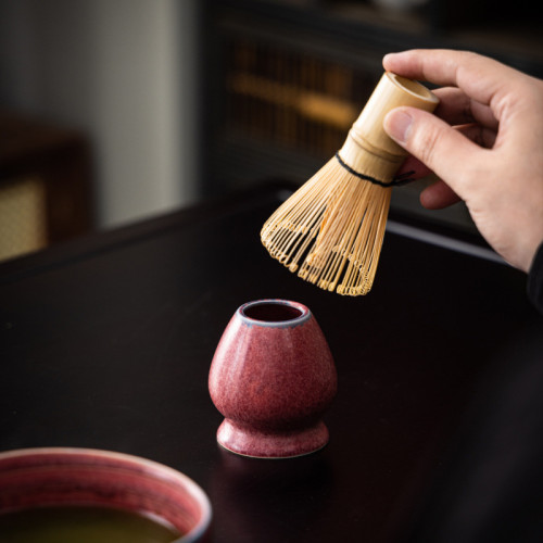 中式粉色萬花窰變抹茶碗茶道套裝點茶刷茶筅百本立陶瓷