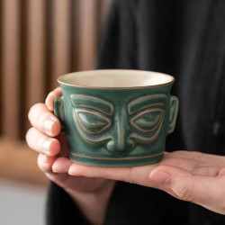 三星堆杯子高級德化陶瓷茶杯主人杯功夫茶具品茗杯喝茶單杯防燙手