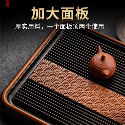 高檔龍鱗紋德國電木茶盤功夫茶具家用茶台電膠木大號茶海茶托盤