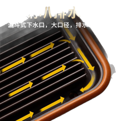 高檔龍鱗紋德國電木茶盤功夫茶具家用茶台電膠木大號茶海茶托盤