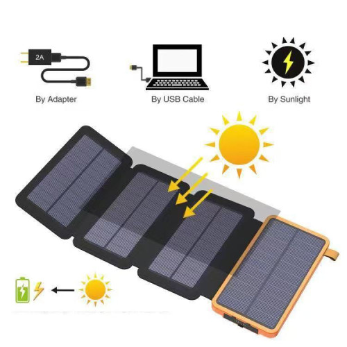 可折曡太陽能20000安培充電寶戶外防水照明燈大容量行動電源