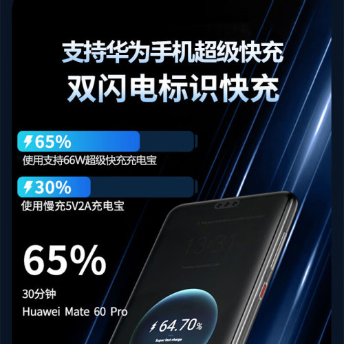 3C認証可上飛機充電寶超薄迷你20000安培快充自帶線可攜式行動電源