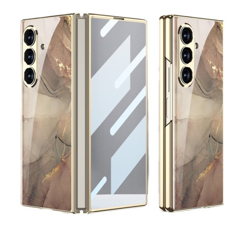 適用三星zfold7折曡手機殼Fold7保護套彩繪電鍍創意個性潮牌硬殼