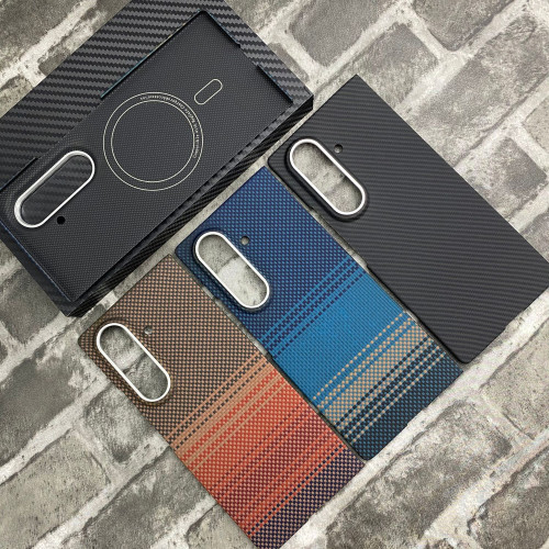 適用三星 zfold7中軸手機殼凱夫拉磁吸SAMSUNG fold7芳綸纖維保護