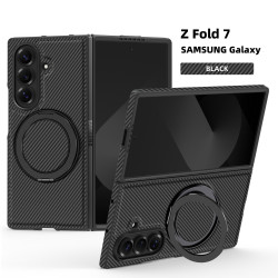 適用三星Z Fold7手機殼凱夫拉360旋轉磁吸支架ZFold6摺疊螢幕保護套