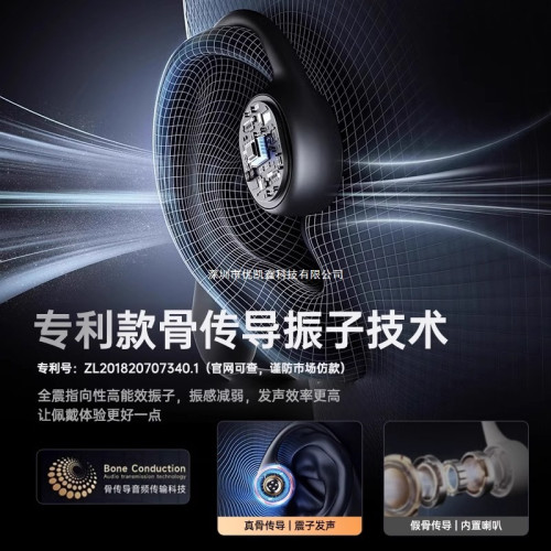 真骨傳導運動藍牙耳機騎行跑步防水專用無線遊泳掛脖式2025新款