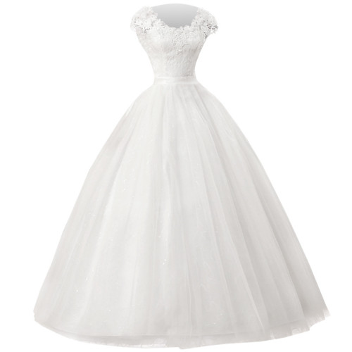 2025春新款大碼結婚紗禮服修身顯瘦雙肩齊地胖子蕾絲花朵一字肩女