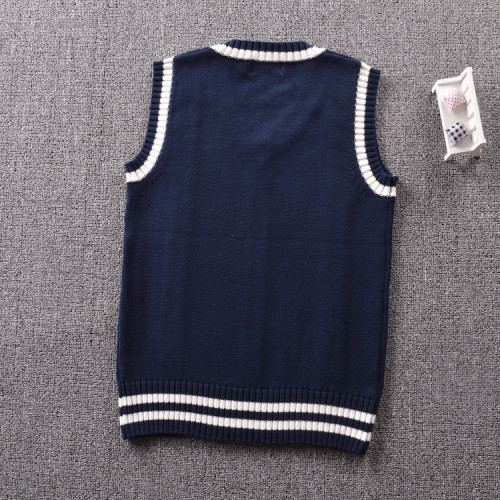  學院英倫風JK製服V領男女麻花間色背心校服毛衣馬甲針織衫