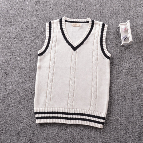  學院英倫風JK製服V領男女麻花間色背心校服毛衣馬甲針織衫