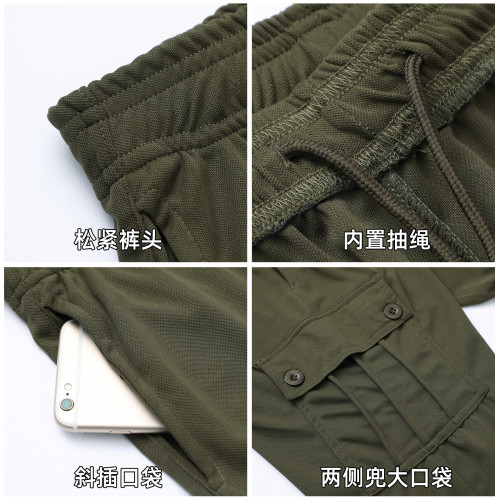 春夏長褲男修身軍迷褲戶外工裝褲直筒褲速乾褲子