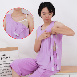 易穿脫病號服病員服無袖男女款背心方便穿脫肩部肋骨髕骨折護理服