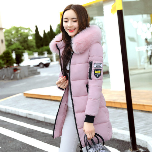 棉衣女2018羽絨棉服大毛領修身韓版中長款顯瘦棉襖外套潮時尚百搭