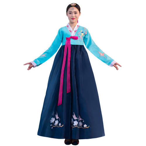 綉花紗韓服宮廷禮服日常演出傳統女士朝鮮民族服裝舞台表演出多款