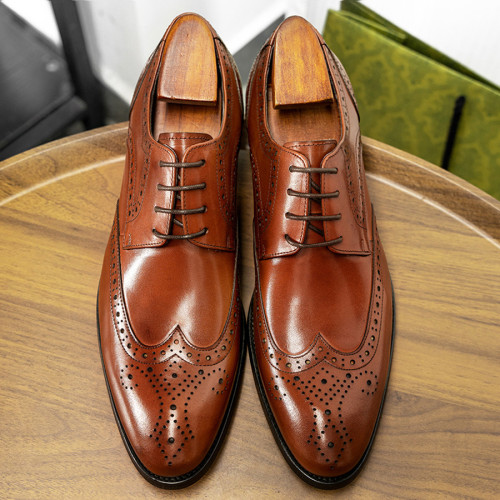 布洛克男鞋新款英倫皮鞋男皮鞋雕花男休閒鞋皮鞋shoes men
