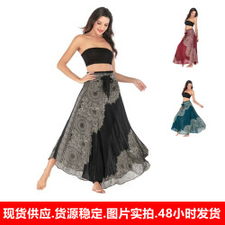S003休閒泰國歐美連衣裙半身裙沙灘度假裙兩穿大擺裙肚皮舞