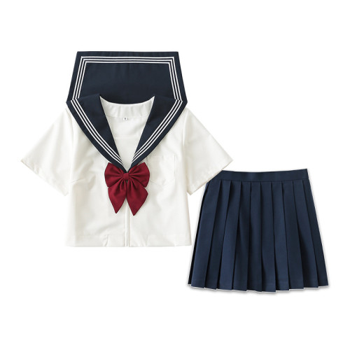 白三本日系秋冬款JK學生製服校服班服短袖英倫海軍風套裝女水手服
