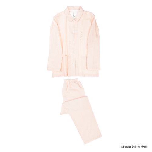 雙層紗睡衣 無印無側縫日式良品家居服情侶套裝 2