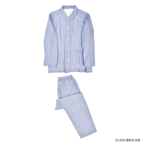 雙層紗睡衣 無印無側縫日式良品家居服情侶套裝 2