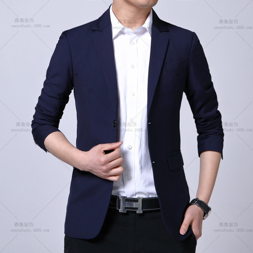 春秋款西裝男士西服修身商務韓版休閒純色男士西裝職業裝