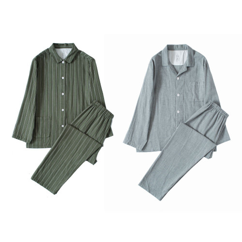 雙層紗睡衣 無印無側縫日式良品家居服情侶套裝 3