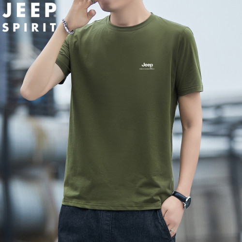 新圖JEEP SPIRIT夏季透氣圓領印花休閒短袖t恤衫HL279052