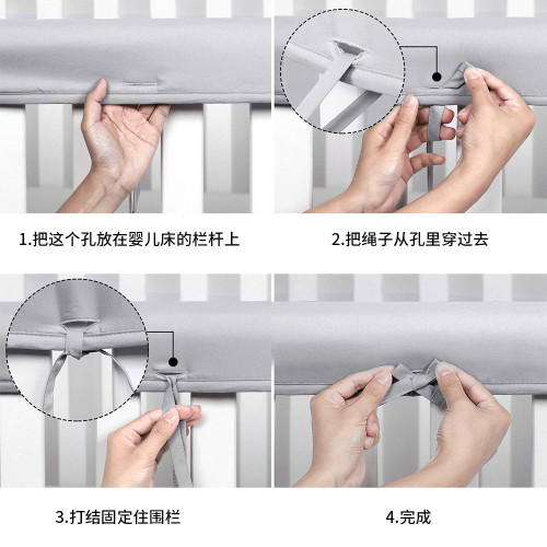 2024ins嬰兒護欄軟包兒童防撞純色泡泡絨材質分片式床圍