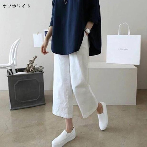  好質量 有內襯 2025夏季新款日系純色寬松直筒九分褲女
