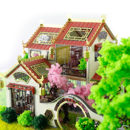 南源鋼達3D立體金屬拼裝模型沙盒DIY創意拼圖J52201怡然居擺件