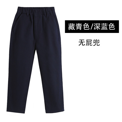2023春秋童褲男童女童卡其色深藍色校褲西裝褲中小學生米色褲子