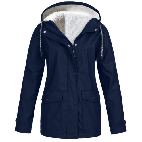 2020ebay爆款 歐美秋冬加絨夾克戶外登山服連帽外套上衣