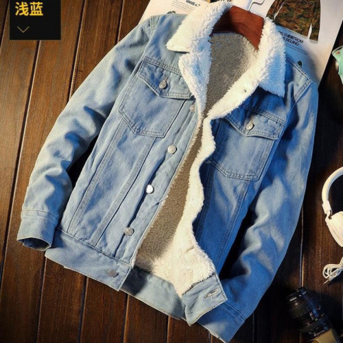 冬季加絨牛仔外套男加厚保暖羊羔絨夾克秋冬款寬松大碼棉服棉襖子