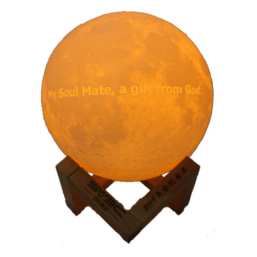 個性定~製USB月亮小夜燈 網紅節日禮物3D打印月球燈