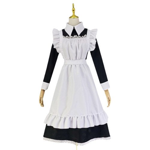 傳統女傭長裙女僕裝偽娘英國管家cosplay日系製服 可愛連衣裙