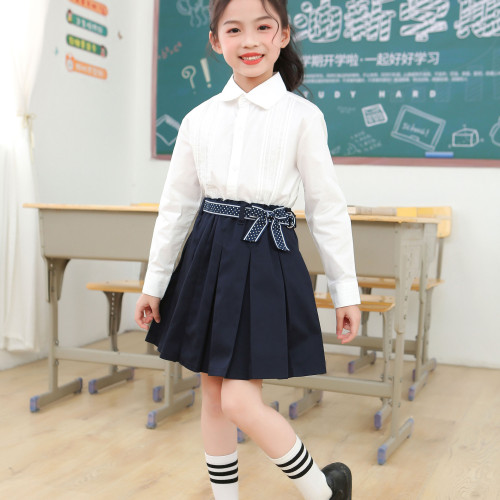 女童短裙洋氣英倫風小女孩校服半身裙2021新款小學生防走光百褶裙