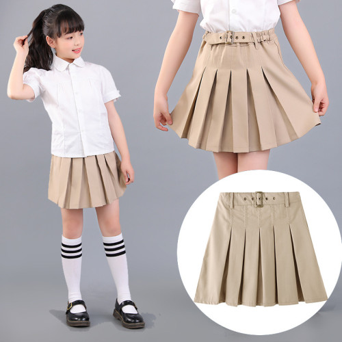女童短裙洋氣英倫風小女孩校服半身裙2021新款小學生防走光百褶裙
